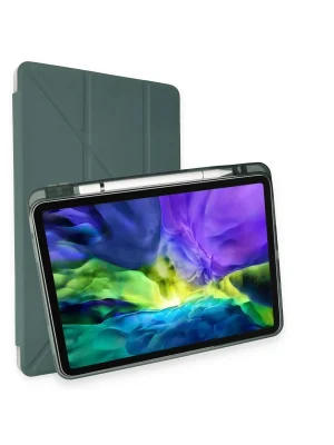 Newface iPad Pro 11 (2024) Kılıf Kalemlikli Mars Tablet Kılıfı - Koyu Yeşil