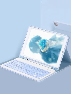 Newface iPad Pro 11 (2024) Kılıf KC01 Smart Klavyeli Tablet Kılıfı - Açık Mavi
