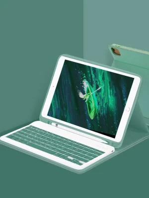 Newface iPad Pro 11 (2024) Kılıf KC01 Smart Klavyeli Tablet Kılıfı - Koyu Yeşil