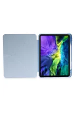 Newface iPad Pro 12.9 (2021) Kılıf Kalemlikli Mars Tablet Kılıfı - Mavi - Görsel 5