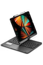 Newface iPad Pro 12.9 (2021) Kılıf Magic Dönen Klavyeli Tablet Kılıf - Siyah - Görsel 3