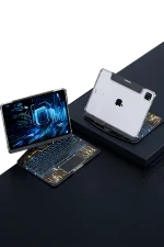 Newface JP12.9 iPad Pro 12.9 (2022) Kılıf Vales Dönen Ledli Klavyeli Tablet Kılıfı - Siyah - Görsel 3