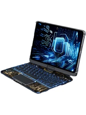 Newface JP12.9 iPad Pro 12.9 (2022) Kılıf Vales Dönen Ledli Klavyeli Tablet Kılıfı - Siyah