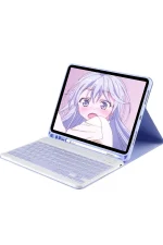 Newface iPad Pro 12.9 (2024) Kılıf KC01 Smart Klavyeli Tablet Kılıfı - Lila