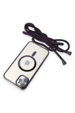 Newface iPhone 11 Kılıf Divo Lazer Askılı Magsafe Kapak - Derin Mor - Görsel 5