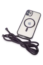Newface iPhone 11 Kılıf Divo Lazer Askılı Magsafe Kapak - Derin Mor - Görsel 6