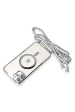 Newface iPhone 11 Kılıf Divo Lazer Askılı Magsafe Kapak - Gümüş - Görsel 5