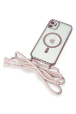 Newface iPhone 11 Kılıf Divo Lazer Askılı Magsafe Kapak - Pembe - Görsel 6