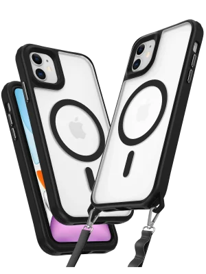 Newface iPhone 11 Kılıf Enka Magsafe Silikon Kılıf - Siyah