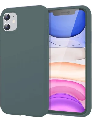 Newface iPhone 11 Kılıf First Silikon - Koyu Yeşil