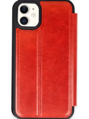 Newface iPhone 11 Kılıf Flip Cover - Kırmızı