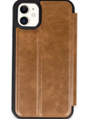 Newface iPhone 11 Kılıf Flip Cover - Taba
