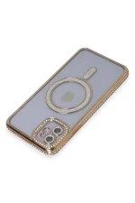 Newface iPhone 11 Kılıf Joke Simli Magneticsafe Kılıf - Gold - Görsel 2