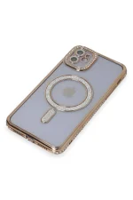 Newface iPhone 11 Kılıf Joke Simli Magneticsafe Kılıf - Gold - Görsel 3