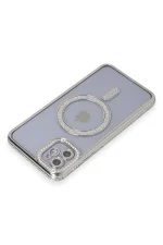 Newface iPhone 11 Kılıf Joke Simli Magneticsafe Kılıf - Gümüş - Görsel 2