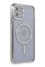 Newface iPhone 11 Kılıf Joke Simli Magneticsafe Kılıf - Gümüş