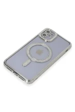 Newface iPhone 11 Kılıf Joke Simli Magneticsafe Kılıf - Gümüş - Görsel 3