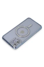 Newface iPhone 11 Kılıf Joke Simli Magneticsafe Kılıf - Mavi - Görsel 2