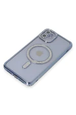 Newface iPhone 11 Kılıf Joke Simli Magneticsafe Kılıf - Mavi - Görsel 3