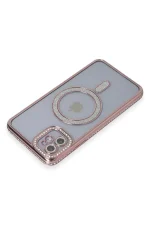 Newface iPhone 11 Kılıf Joke Simli Magneticsafe Kılıf - Pembe - Görsel 2