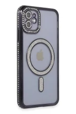 Newface iPhone 11 Kılıf Joke Simli Magneticsafe Kılıf - Siyah - Görsel 2