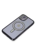 Newface iPhone 11 Kılıf Joke Simli Magneticsafe Kılıf - Siyah - Görsel 4