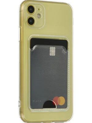 Newface iPhone 11 Kılıf Kart Şeffaf Silikon - Şeffaf