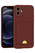 Newface iPhone 11 Kılıf Kelvin Kartvizitli Silikon - Bordo