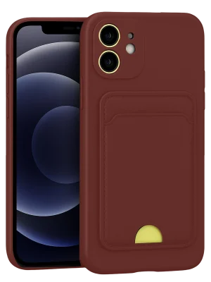 Newface iPhone 11 Kılıf Kelvin Kartvizitli Silikon - Bordo