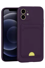 Newface iPhone 11 Kılıf Kelvin Kartvizitli Silikon - Derin Mor