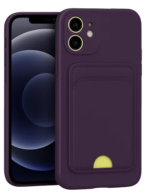 Newface iPhone 11 Kılıf Kelvin Kartvizitli Silikon - Derin Mor