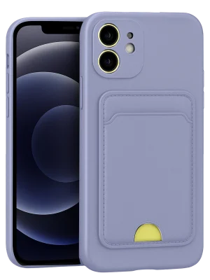 Newface iPhone 11 Kılıf Kelvin Kartvizitli Silikon - Lila