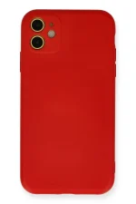 Newface iPhone 11 Kılıf Nano içi Kadife Silikon - Kırmızı