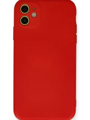 Newface iPhone 11 Kılıf Nano içi Kadife Silikon - Kırmızı