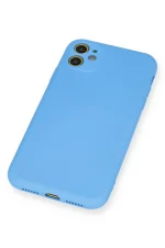 Newface iPhone 11 Kılıf Nano içi Kadife Silikon - Mavi - Görsel 2