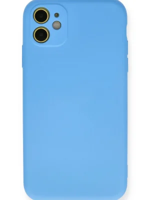 Newface iPhone 11 Kılıf Nano içi Kadife Silikon - Mavi