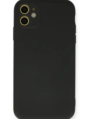 Newface iPhone 11 Kılıf Nano içi Kadife Silikon - Siyah