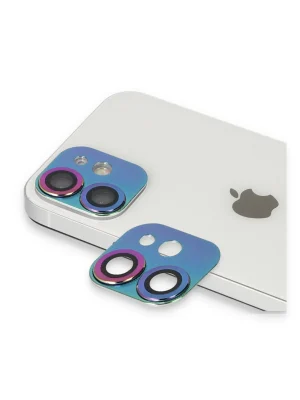 Newface iPhone 11 Pers Alüminyum Kamera Lens - Rainbow