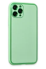 Newface iPhone 11 Pro Kılıf Coco Deri Silikon Kapak - Açık Yeşil - Görsel 2