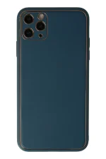 Newface iPhone 11 Pro Kılıf Coco Deri Silikon Kapak - Mavi