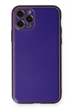Newface iPhone 11 Pro Kılıf Coco Deri Silikon Kapak - Mor