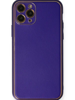 Newface iPhone 11 Pro Kılıf Coco Deri Silikon Kapak - Mor
