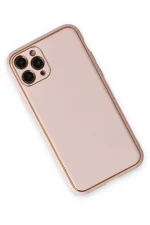 Newface iPhone 11 Pro Kılıf Coco Deri Silikon Kapak - Pudra - Görsel 3