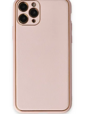 Newface iPhone 11 Pro Kılıf Coco Deri Silikon Kapak - Pudra