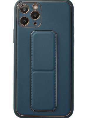 Newface iPhone 11 Pro Kılıf Coco Deri Standlı Kapak - Mavi