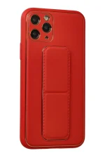 Newface iPhone 11 Pro Kılıf Coco Deri Standlı Kapak - Kırmızı - Görsel 2