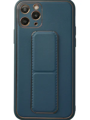 Newface iPhone 11 Pro Kılıf Coco Deri Standlı Kapak - Mavi