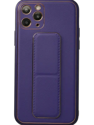 Newface iPhone 11 Pro Kılıf Coco Deri Standlı Kapak - Mor
