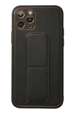 Newface iPhone 11 Pro Kılıf Coco Deri Standlı Kapak - Siyah