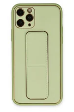 Newface iPhone 11 Pro Kılıf Coco Deri Standlı Kapak - Su Yeşili